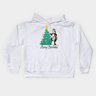 Merry Christmas Penguin Kids Hoodie